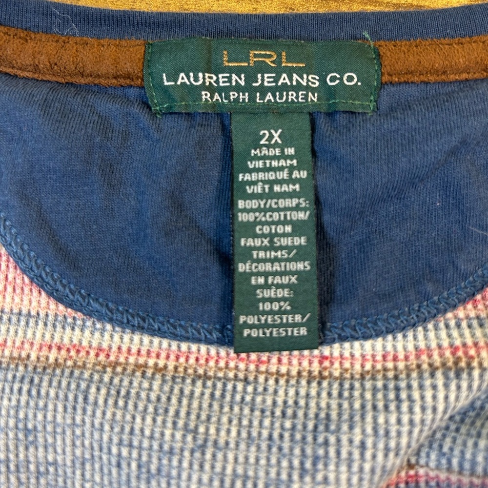 Ralph Lauren LRL Jeans Co. Southwestern Aztec Striped Drop-Waist Midi Dress 2X - Picture 4 of 11